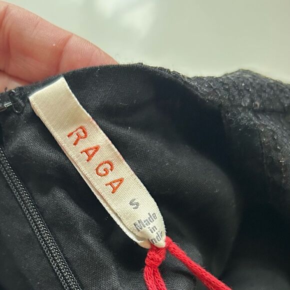 Anthropologie Raga After Dark High Neck black Glitter Mini Dress Size Small NEW - Picture 11 of 12